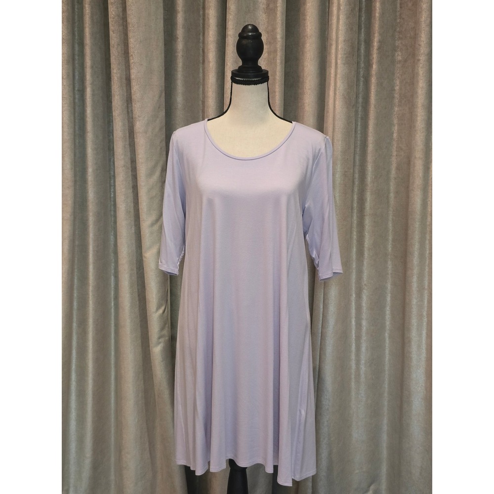 Eileen Fisher Wisteria Scoop Neck Tunic/Dress Purple Elbow Sleeve Medium